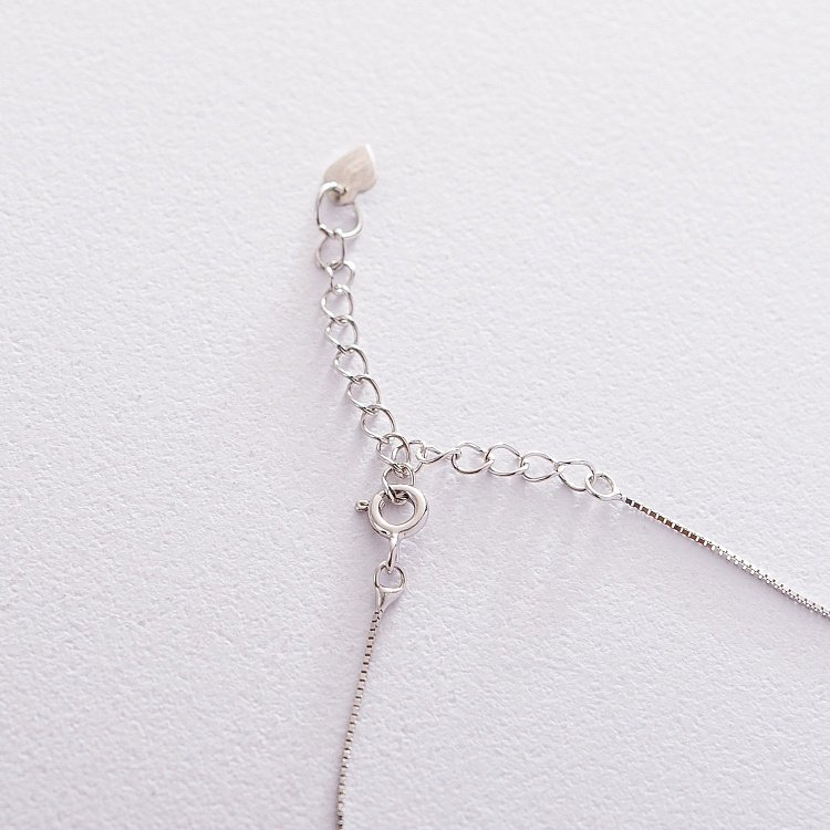 Серебряное колье с фианитом 18777 от ювелирного магазина Оникс - 2