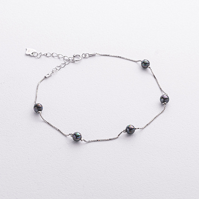 Срібний браслет з перлами 141909