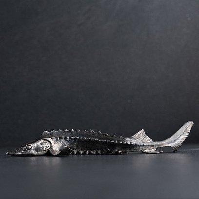 Серебряная фигура "Осетр" ручной работы 23107 №2