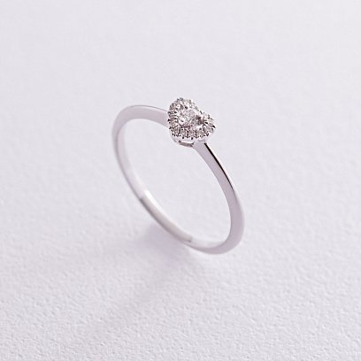 Золота каблучка "Сердечко" з діамантами кб0170са