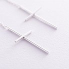 Срібні сережки - пусети "Хрестики" 122802 от ювелирного магазина Оникс - 4