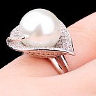 Серебряное кольцо (фианиты, искусственный жемчуг). 111228 от ювелирного магазина Оникс - 4