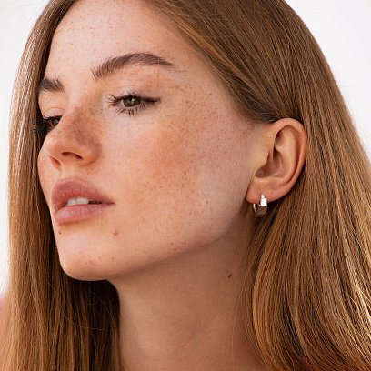 Серьги "Sandra" в белом золоте с09233 №4