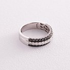 Золотое кольцо с белыми и черными бриллиантами кб0118cha от ювелирного магазина Оникс - 2