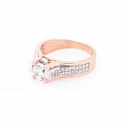 Золотое помолвочное кольцо с фианитами к05355 от ювелирного магазина Оникс - 1