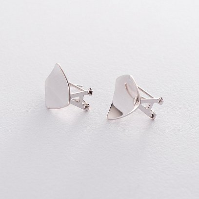 Серебряные серьги в стиле минимализм 122504 №3