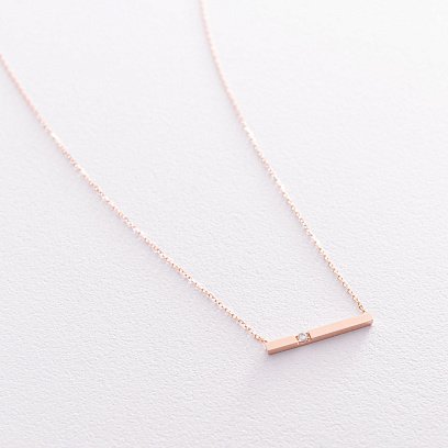 Золотое колье с фианитом кол01906