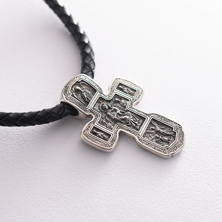 Серебряный православный крест "Распятие Христово. Икона Божией Матери "Толгская" 133006 - 5 Серебряный православный крест "Распятие Христово. Икона Божией Матери "Толгская" 133006 от ювелирного магазина Оникс - 5