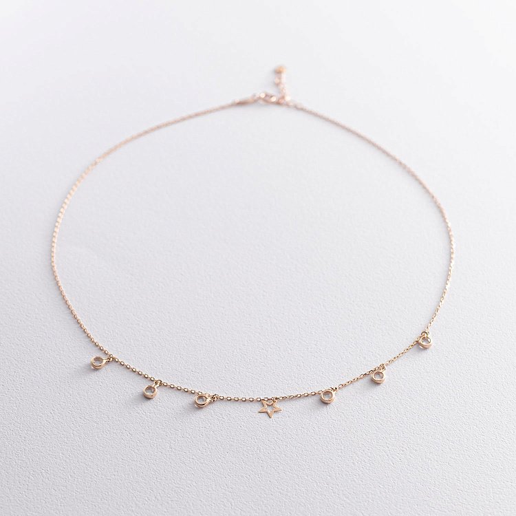 Золоте кольє "Зірка" (фіаніт) кол01402 від ювелірного магазину Онікс