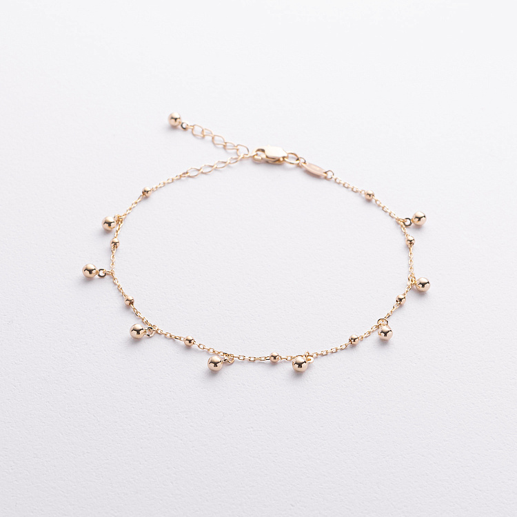 Браслет "Шарики" в желтом золоте б05594 от ювелирного магазина Оникс