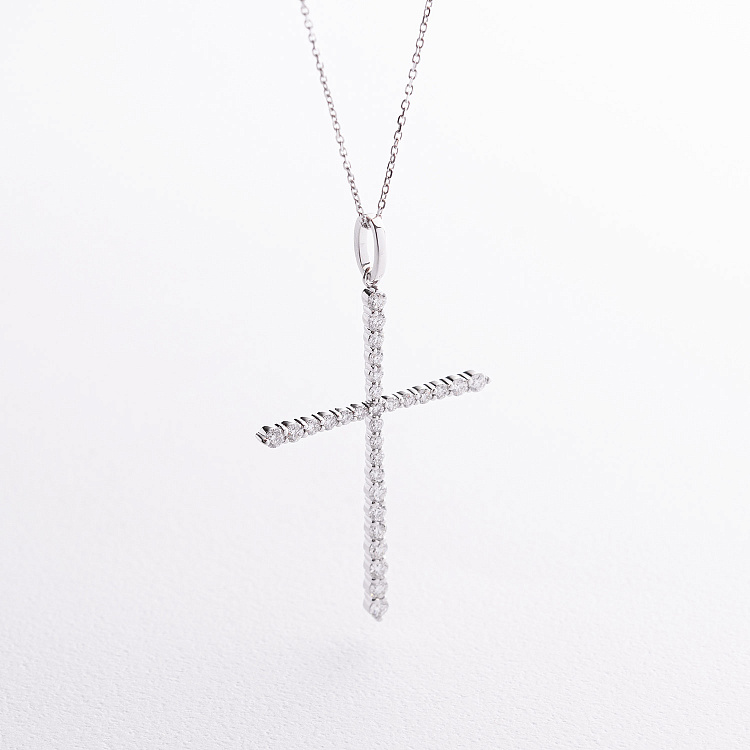 Золоте кольє "Хрестик" з діамантами колб0189va від ювелірного магазину Онікс - 1