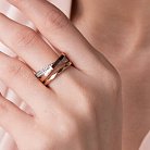 Золотое кольцо с фианитами к05468 от ювелирного магазина Оникс - 1