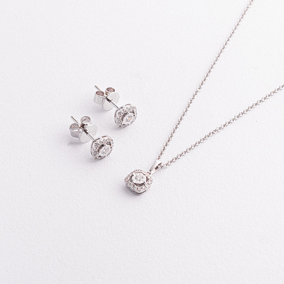 Золотые серьги - пусеты (бриллианты) сб0643ca №4