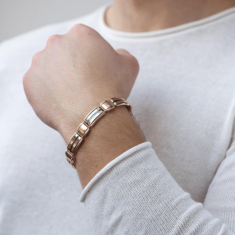 Чоловічий золотий браслет (онікс) б05574 від ювелірного магазину Онікс - 1