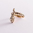 Золотое кольцо "Змея" (эмаль, фианиты) к06950 от ювелирного магазина Оникс - 3
