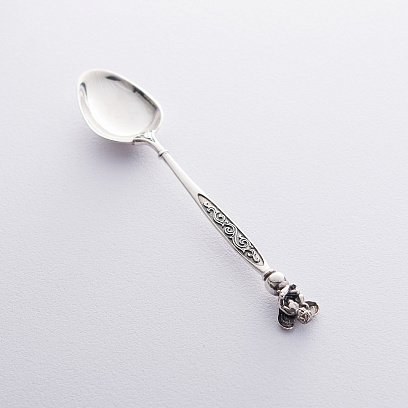 Серебряная чайная ложка с ангелочком 24031