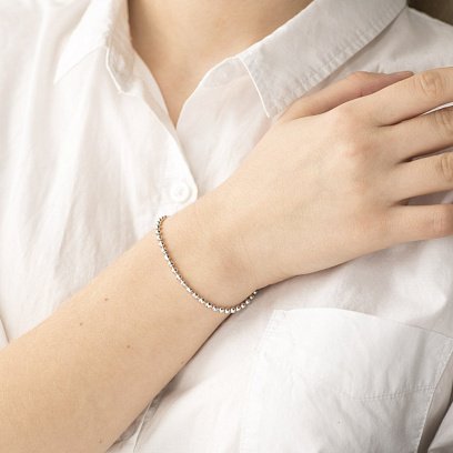 Серебряный браслет "Шарики" 141311 №3