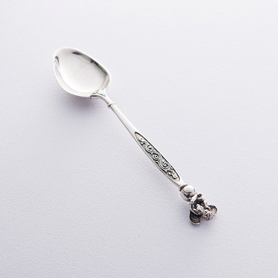 Серебряная чайная ложка с ангелочком 24031