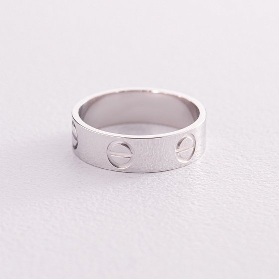 Кольцо "Love" в белом золоте к06913 №3