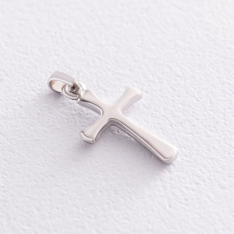 Православный крестик в белом золоте п03514 от ювелирного магазина Оникс - 1