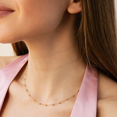 Колье "Шарики" в желтом золоте кол02666 №4