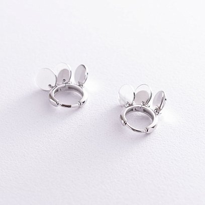 Серебряные серьги-кольца "Монетки" 122849 №3