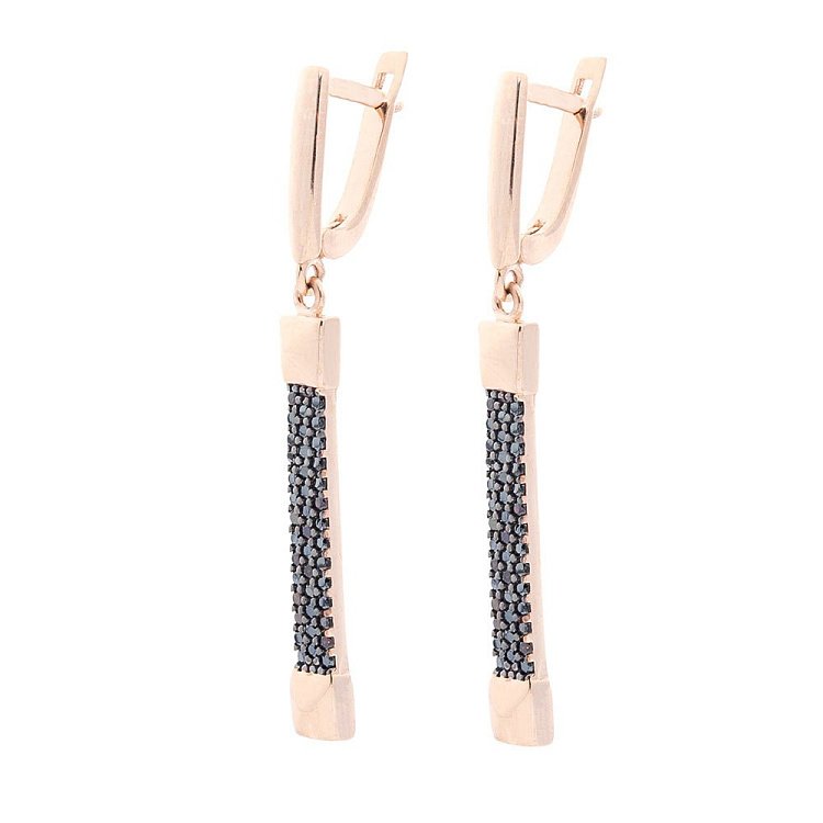 Золотий перстень з чорними фіанітами к05403 - 3 Золотий перстень з чорними фіанітами к05403 від ювелірного магазину Онікс - 3