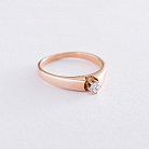 Золотое помолвочное кольцо с фианитом к04918 от ювелирного магазина Оникс - 2