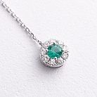 Золоте кольє - краватка зі смарагдом та діамантами колб0197mi от ювелирного магазина Оникс - 2