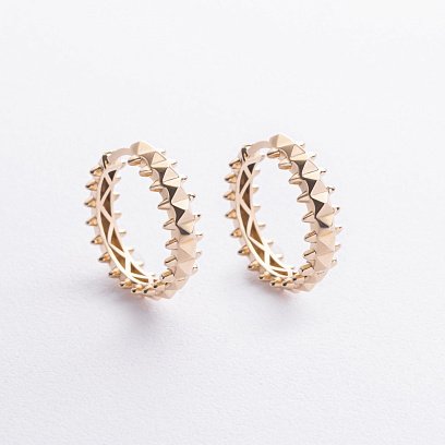 Серьги - кольца в желтом золоте с09299