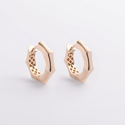 Серьги - кольца "Selesta" в желтом золоте mini с09556