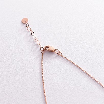 Золотое колье с одним фианитом кол01190 №6