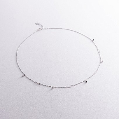 Колье с шариками в белом золоте кол02385 №3