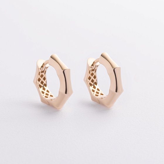 Серьги - кольца "Selesta" в желтом золоте mini с09556