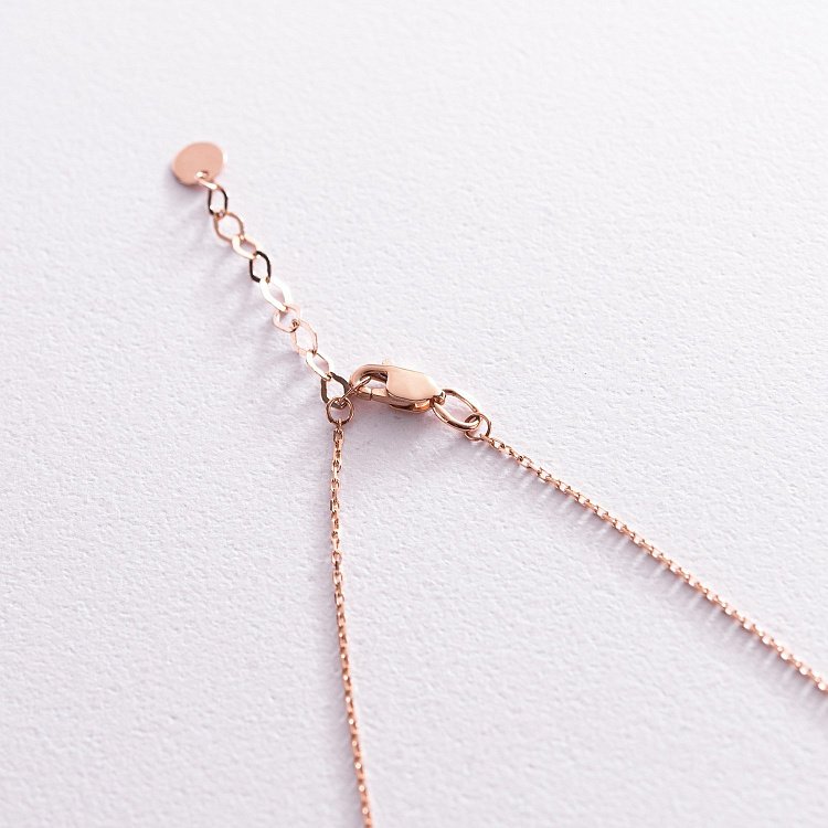 Золотое колье с одним фианитом кол01190 от ювелирного магазина Оникс - 5