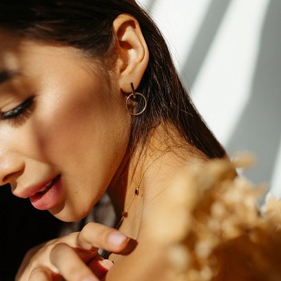 Золоті сережки - пусети "Впевненість" с06695 №7