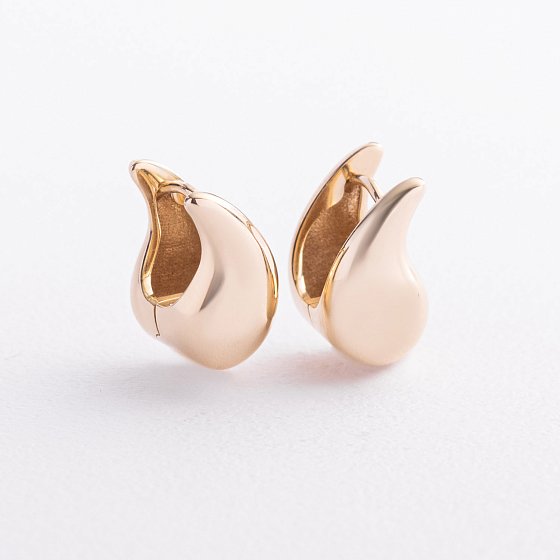 Сережки "Крапельки" у жовтому золоті с09686 №3