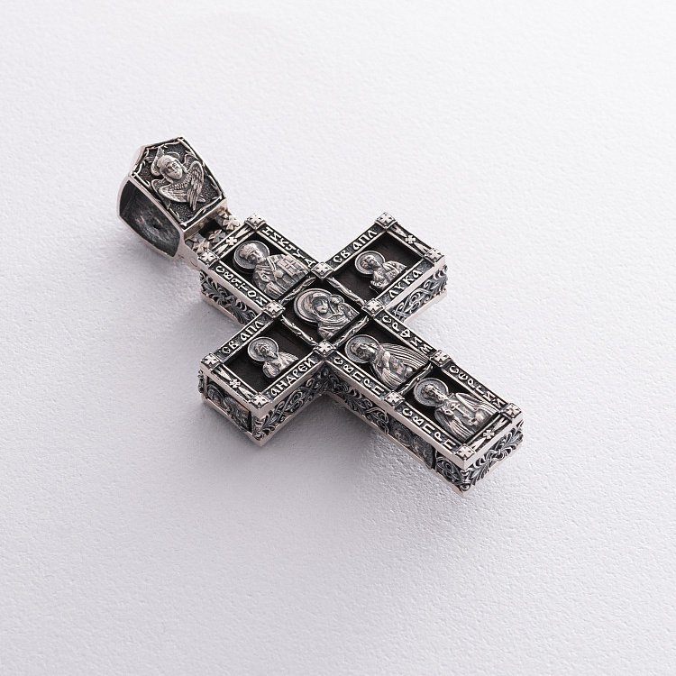 Чоловічий православний хрест "Розп'яття" з ебенового дерева та срібла 1070 від ювелірного магазину Онікс - 6