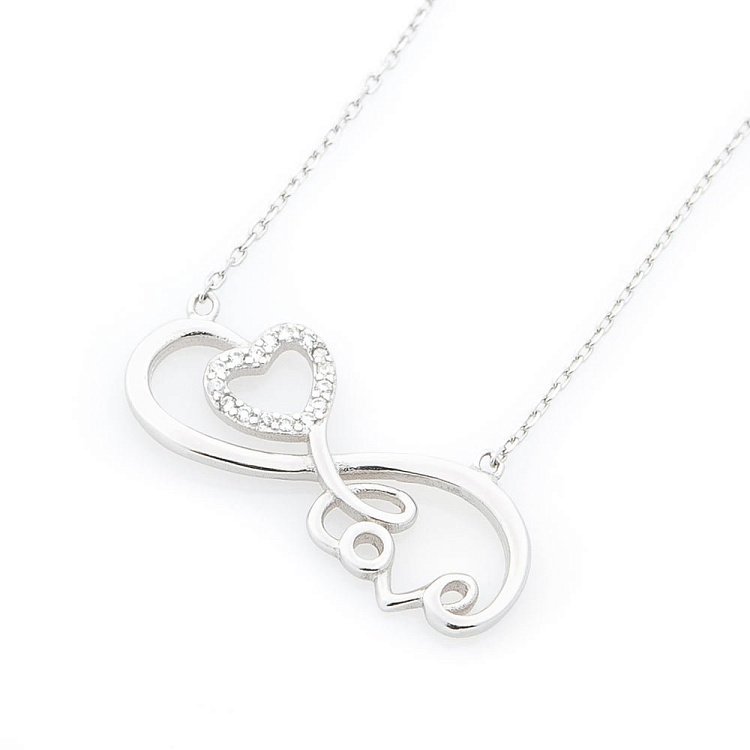Серебряное колье "Love" 18631 - 2 Серебряное колье "Love" 18631 от ювелирного магазина Оникс - 2