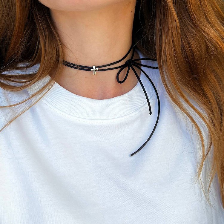 Открывающийся крестик Минимал в желтом золоте п03298 от ювелирного магазина Оникс - 1