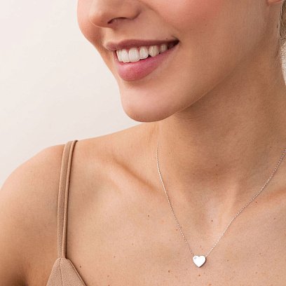 Золоте кольє "Серце" з діамантом колб0062y №2