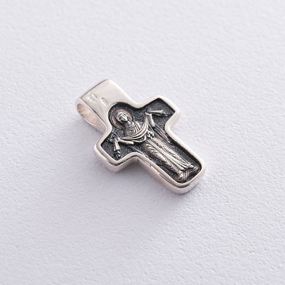 Срібний хрест "Спас Нерукотворний. Покров Божої Матері" 13090с №5