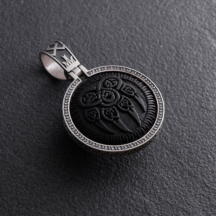 Срібний кулон "Вовк" із ебеновим деревом 1322 від ювелірного магазину Онікс - 2