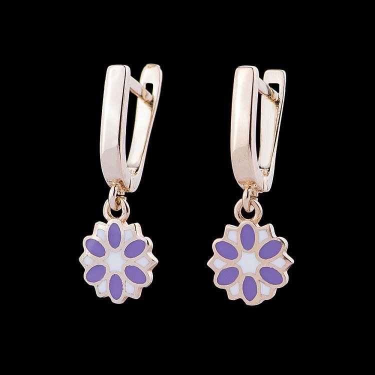 Детские золотые серьги "Цветочек" с04797ф от ювелирного магазина Оникс