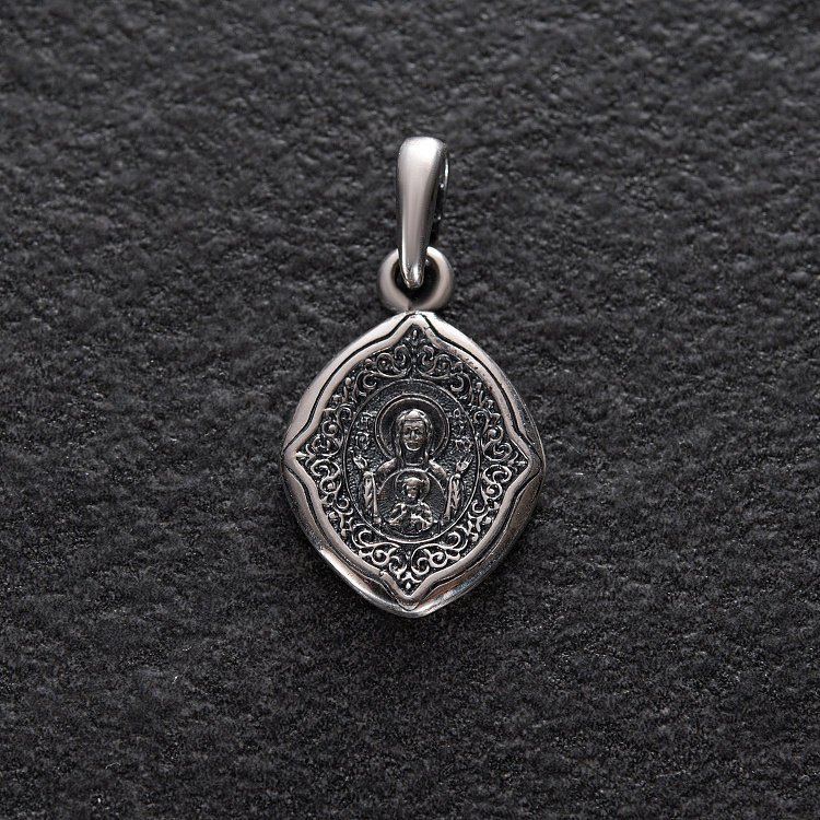 Срібна ладанка "Зразок Божої Матері "Знамення" 132968 від ювелірного магазину Онікс - 3