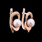 Сережки з перлами і фіанітами с00348 от ювелирного магазина Оникс - 4