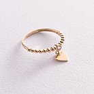 Золотое кольцо "Сердечко" с фианитом к06789 от ювелирного магазина Оникс