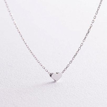 Колье "Сердечко" в белом золоте кол01771 №5