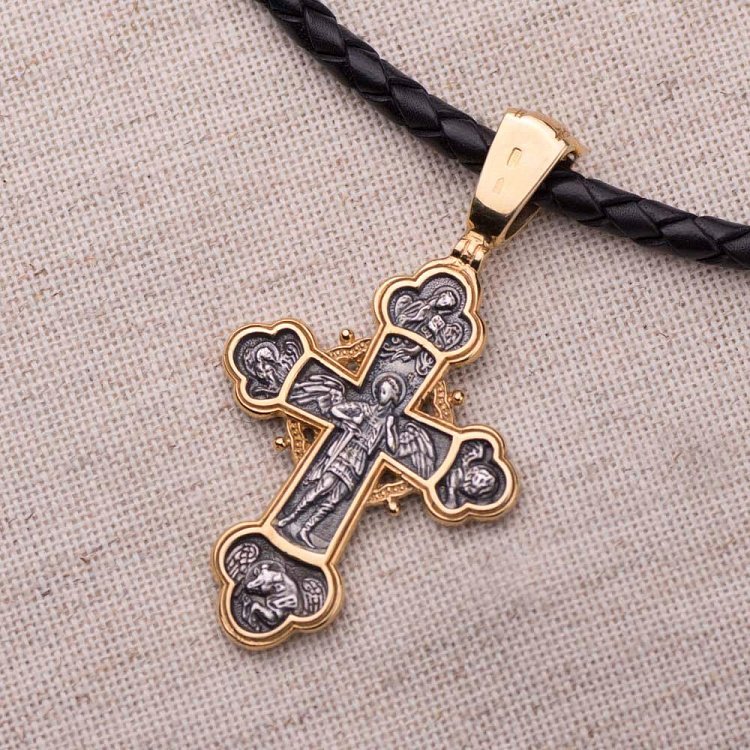 Срібний хрест "Розп'яття Христове. Архангел Михаїл" 132227 від ювелірного магазину Онікс - 6