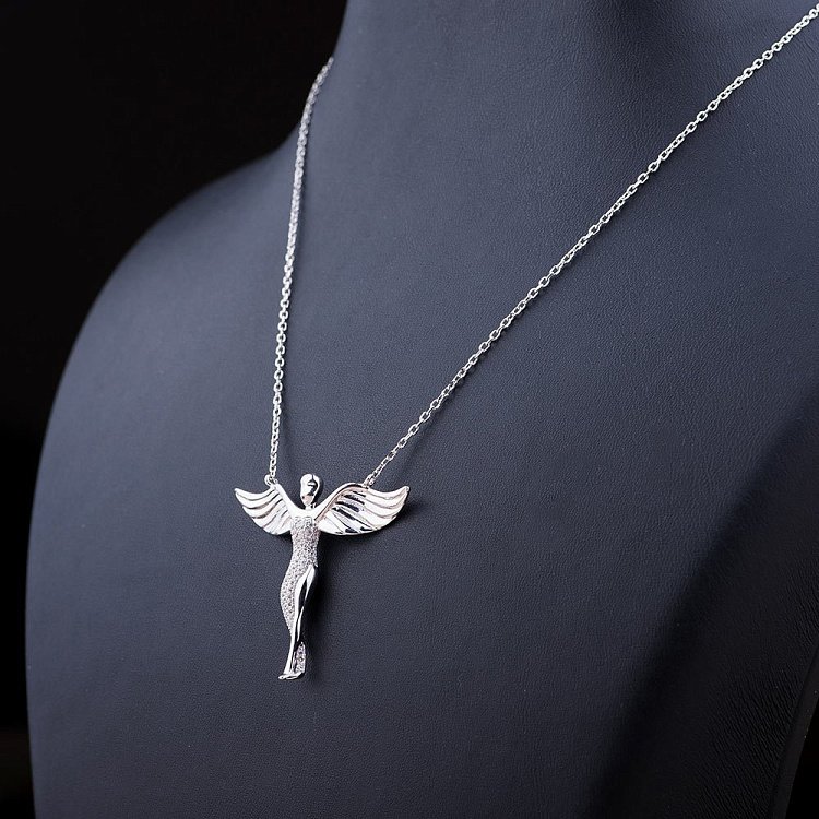 Серебряное колье "Ангел" с фианитами 18540 от ювелирного магазина Оникс